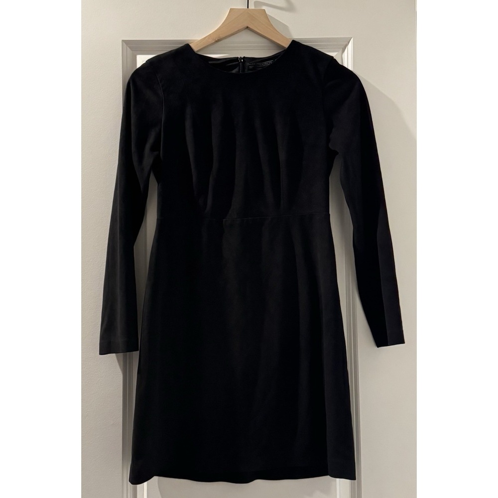 Zara TRF Black Long Sleeve A Line Dress Womens Small Minimalist Career Mini